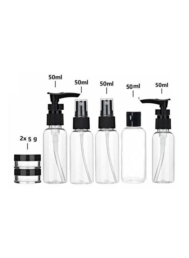Flipco Travel Bottles Kit, TSA Approved Leak Proof Portable Toiletry Containers Set, Clear BPA Free PET Cosmetic Containers for Lotion, Shampoo, Cream, Soap 7Pcs - Image 2