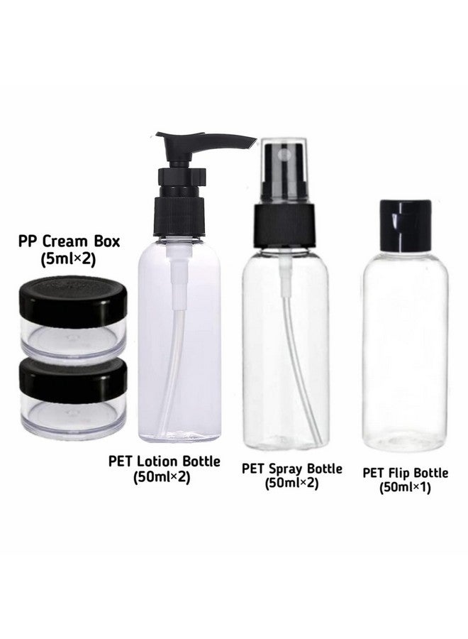Flipco Travel Bottles Kit, TSA Approved Leak Proof Portable Toiletry Containers Set, Clear BPA Free PET Cosmetic Containers for Lotion, Shampoo, Cream, Soap 7Pcs - Image 3