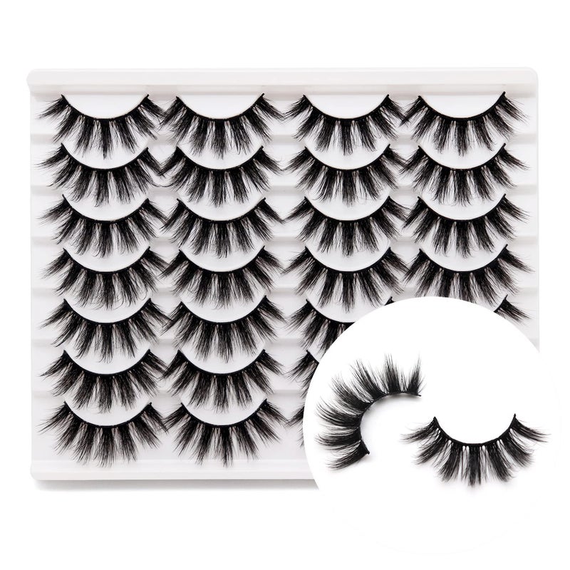 Veleasha Lashes 3D Faux Mink Lashes Fluffy False Eyelashes Natural Look 14 Pairs Lashes Pack Luxury Wispy Fake Eyelashes (3D07) - Image 1