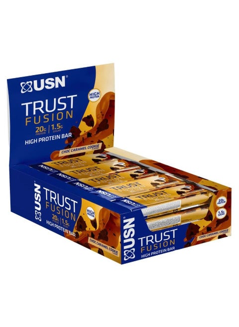 Trust Fusion Protein Bar Choc Caramel Cookie 55g Pack of 15
