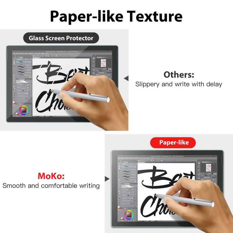 MoKo 2Pack PET Matte Screen Protector for Microsoft Surface Go 10.5 inch (2018/2020/2021/2023), Write, Draw and Sketch with Surface Pen, Anti Glare - Image 4