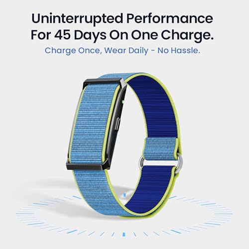 Pebble Newly Launched Qore Fitness Band with 45 Days Battery Life| 100+ Sports Modes| Advanced Health Tracking HR| SpO2| Stress| Sleep| OneKey Measurement| Smart Notifications - Black (Blue) - Image 3