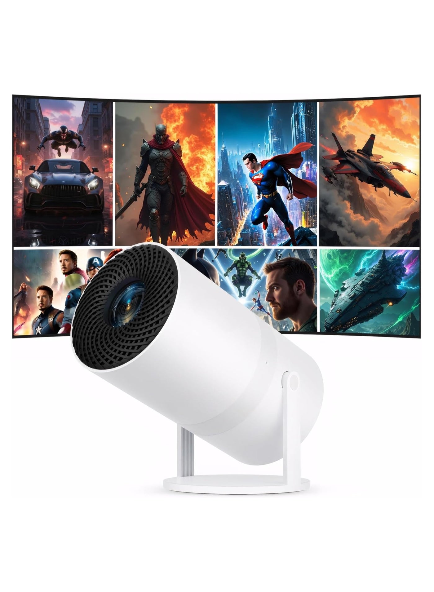HY300 Pro Ultra Portable Projector 4K WiFi 6 BT 5.2 Upgraded Portable Projector Full HD Supported for Phone/PC/TV/HDMI /PS5 /Laptop Auto Keystone Home Theater 180° Rotation