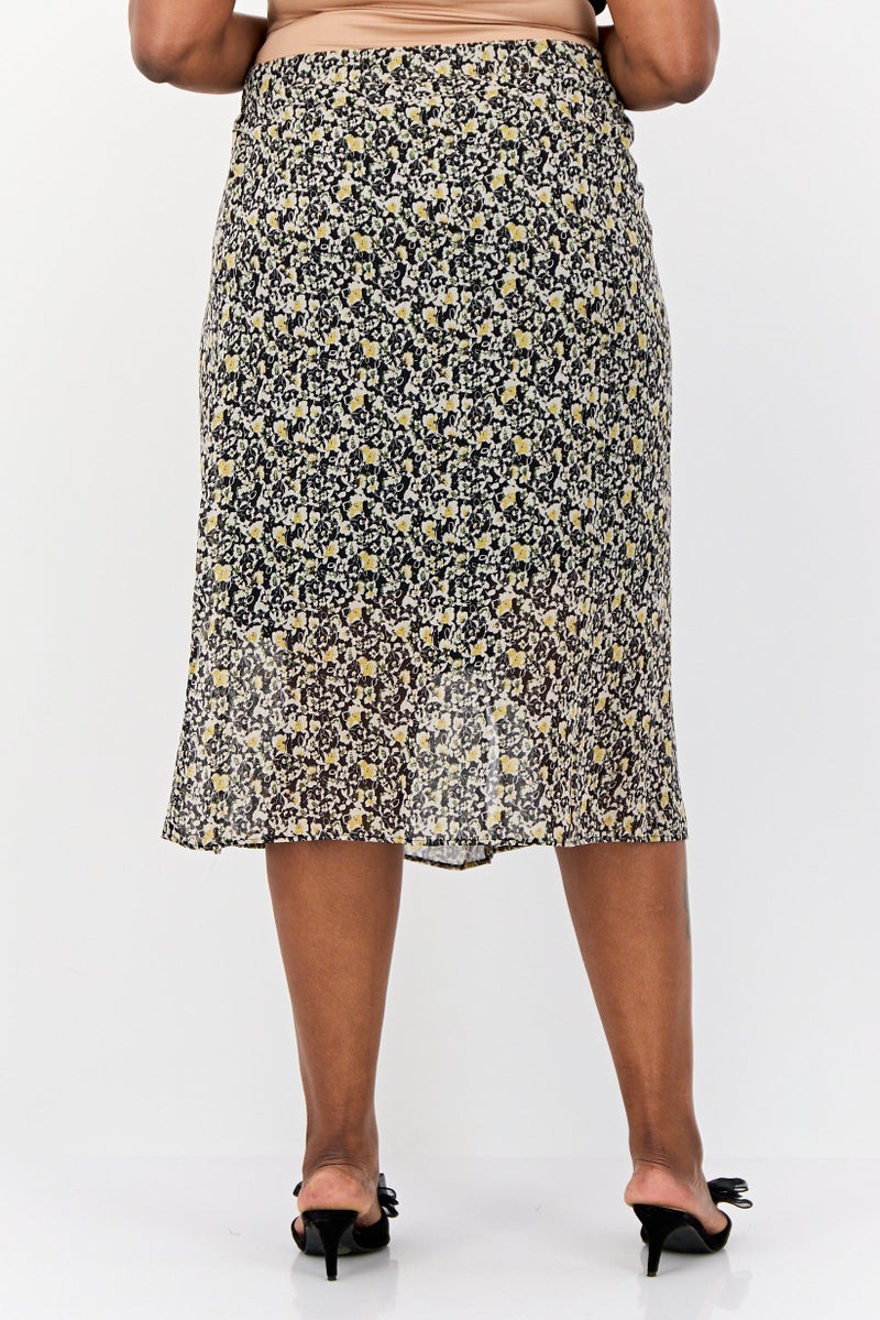 ESPRIT Women Floral Print Midi Skirt, Multicolor - Image 3