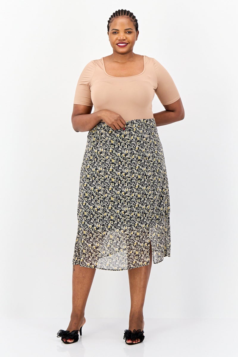 ESPRIT Women Floral Print Midi Skirt, Multicolor - Image 4
