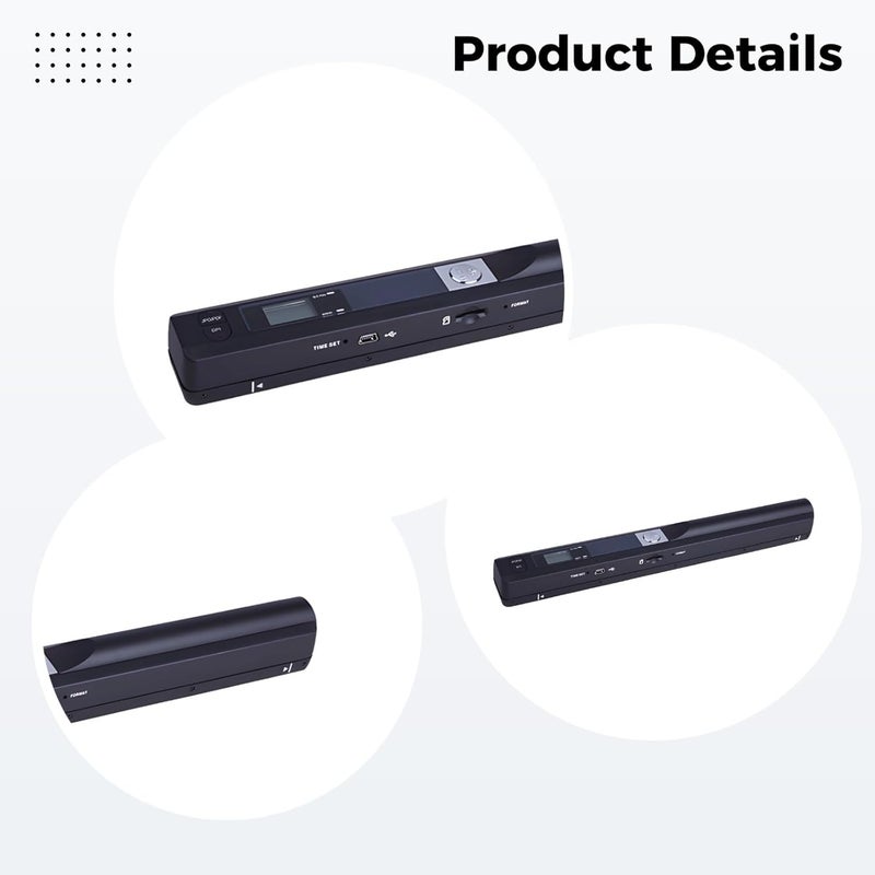 ماسح إسكان المحمول (Iscan Wand Scanner)، دقة 900 نقطة في البوصة (Dpi)، يعمل مع ورق A4، بتنسيقات JPEG/Pdf، يدعم بطاقة ذاكرة سعتها 16 جيجابايت، خفيف الوزن ومناسب للاستخدام المنزلي والمكتبي. - Image 2