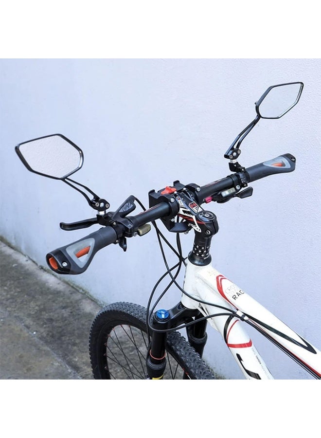 DUNISO عبوة من 2 مرايا دراجة، مرآة خلفية للدراجة، مرآة دراجة قابلة للطي تدور 360 درجة، مناسبة للدراجات، الدراجات الكهربائية، الدراجات الجبلية - Image 2