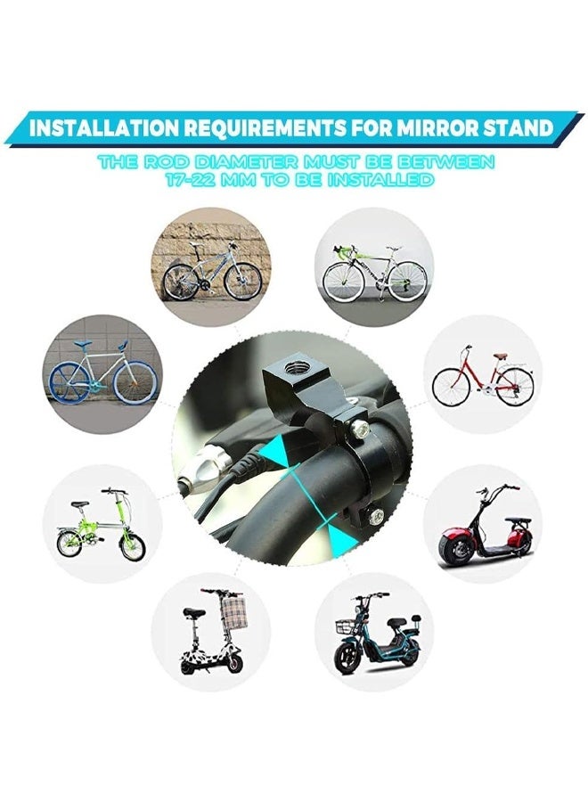 DUNISO عبوة من 2 مرايا دراجة، مرآة خلفية للدراجة، مرآة دراجة قابلة للطي تدور 360 درجة، مناسبة للدراجات، الدراجات الكهربائية، الدراجات الجبلية - Image 4