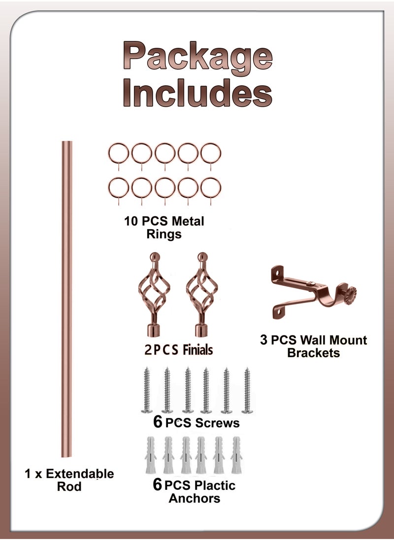 DBLEW Antique Roman Window Covering Curtains Rod Blinds Pipe Extendable 150 To 300cm Sunshades Pole Drapery Rail Hardware Adjustable With Round Ball Finials Set 3cm Diameter For Home And Office Decor  - Image 3