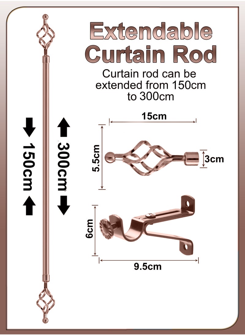 DBLEW Antique Roman Window Covering Curtains Rod Blinds Pipe Extendable 150 To 300cm Sunshades Pole Drapery Rail Hardware Adjustable With Round Ball Finials Set 3cm Diameter For Home And Office Decor  - Image 4