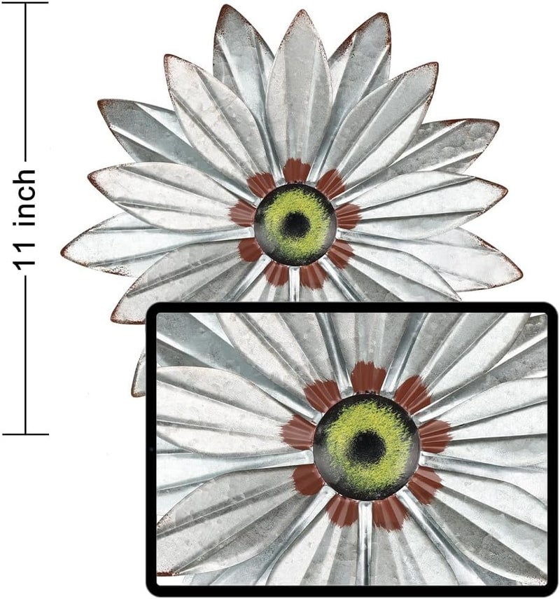 YEAHOME Metal Farmhouse Boho Wall Art, 2 Set 11" Galvanized Wall Decor for Bedroom & Outdoor - Image 2
