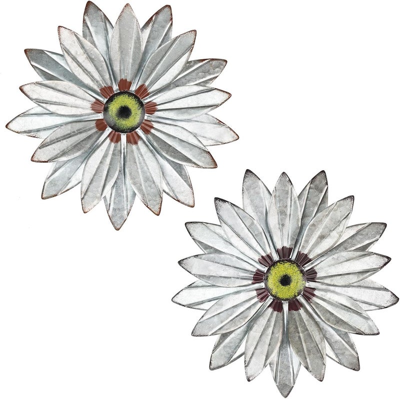 YEAHOME Metal Farmhouse Boho Wall Art, 2 Set 11" Galvanized Wall Decor for Bedroom & Outdoor - Image 1