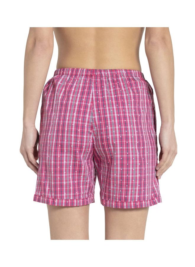 JOCKEY Jockey RX15 Women Super Combed Cotton Woven Relaxed Fit Checkered Shorts with Side Pockets  - Image 3
