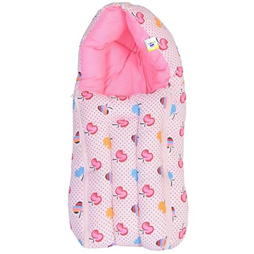 Toddylon Baby Bags 3 in 1 Bed | Wrapper | Newborn Boys Girls | Wearable Blankets | Cotton (0-6 Months) Pink - Image 1