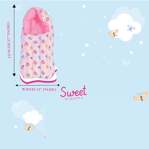 Toddylon Baby Bags 3 in 1 Bed | Wrapper | Newborn Boys Girls | Wearable Blankets | Cotton (0-6 Months) Pink - Image 5
