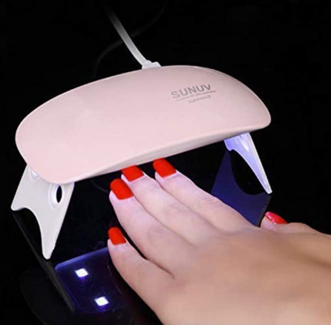 Mini UV LED Nail Lamp Portable Gel Light Mouse Shape Pocket Size Nail Dryer with USB Cable for all Gel PolishPink - Image 1