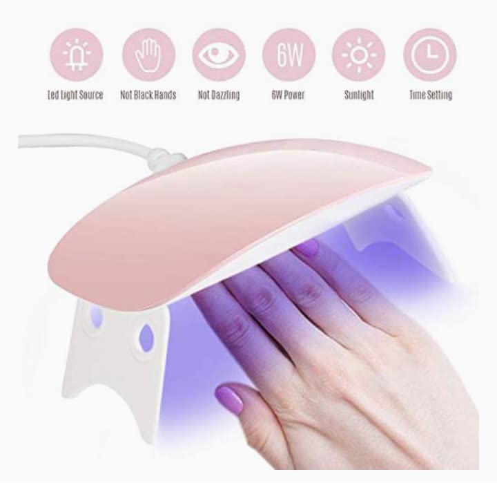 Mini UV LED Nail Lamp Portable Gel Light Mouse Shape Pocket Size Nail Dryer with USB Cable for all Gel PolishPink - Image 2
