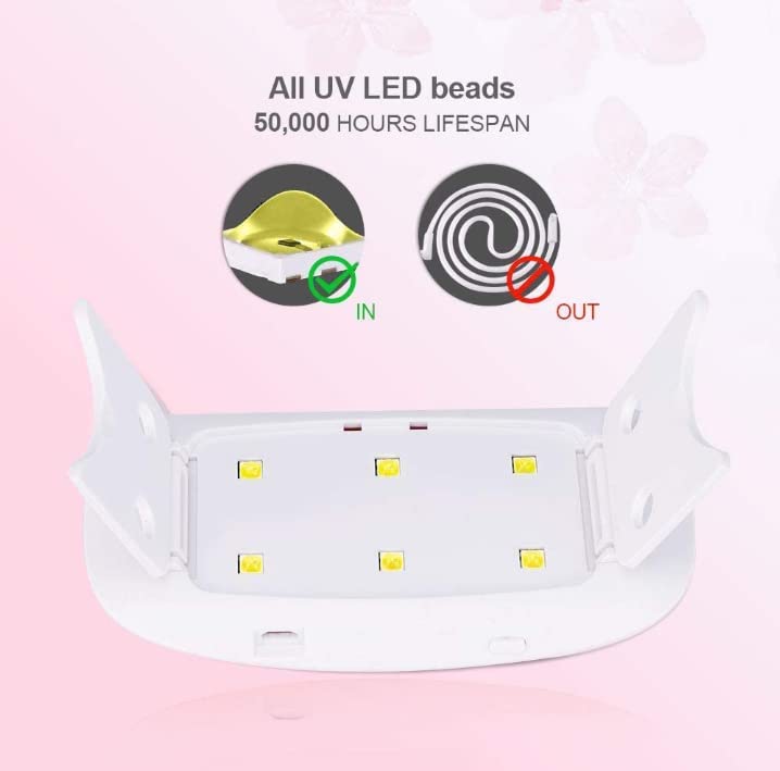 Mini UV LED Nail Lamp Portable Gel Light Mouse Shape Pocket Size Nail Dryer with USB Cable for all Gel PolishPink - Image 4