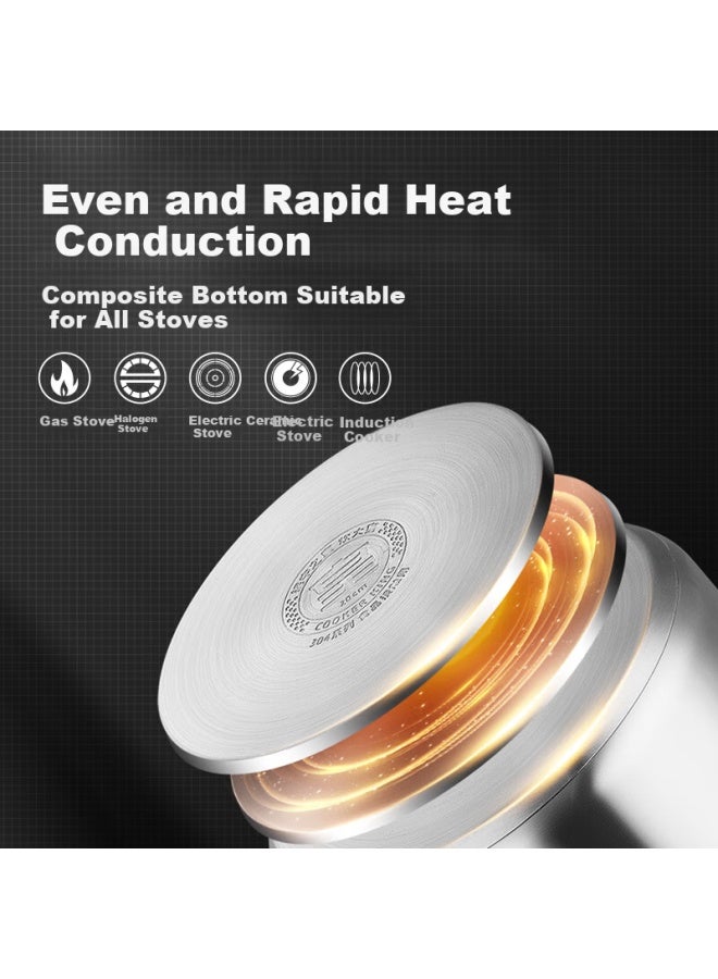 COOKER KING Chuidahuang Soup Pot, 316 Stainless Steel, Thickened Small Milk Pot, For Cooking Noodles, Non-coated, For Stewing And Soup Making, 20cm - Image 4