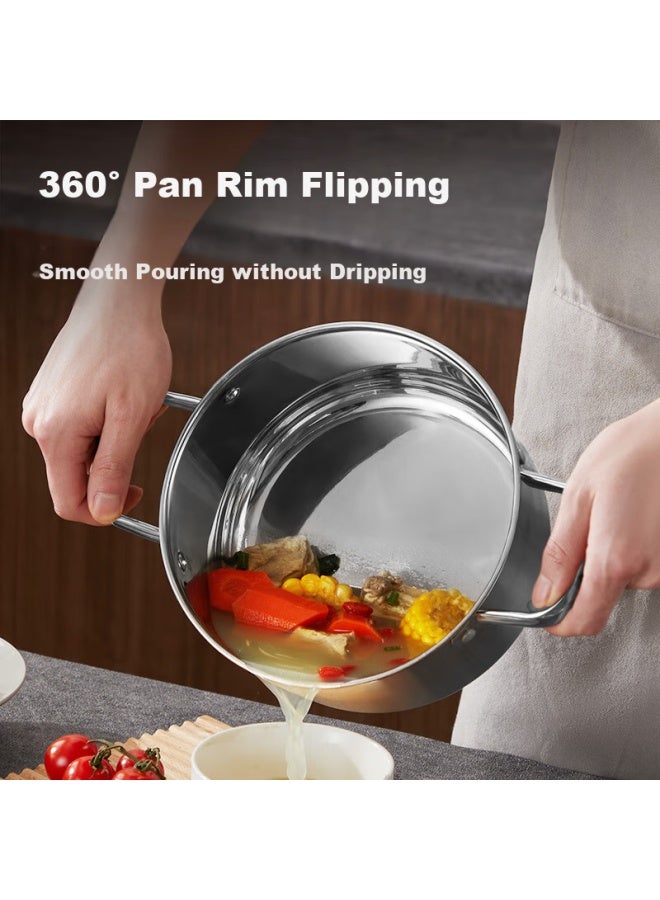 COOKER KING Chuidahuang Soup Pot, 316 Stainless Steel, Thickened Small Milk Pot, For Cooking Noodles, Non-coated, For Stewing And Soup Making, 20cm - Image 5