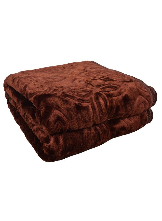 Goyal's Super Soft Mink Single Bed Blanket 500 TC, 63 x 85 Size - Walnut Brown - Image 4