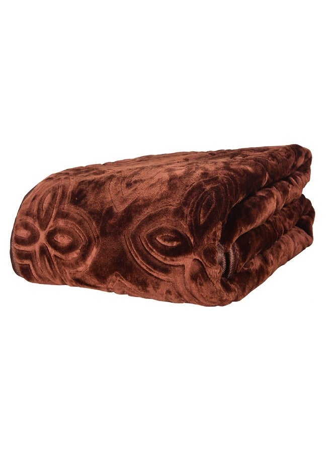 Goyal's Super Soft Mink Single Bed Blanket 500 TC, 63 x 85 Size - Walnut Brown - Image 5