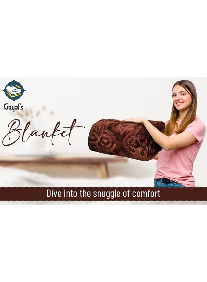 Goyal's Super Soft Mink Single Bed Blanket 500 TC, 63 x 85 Size - Walnut Brown - Image 2