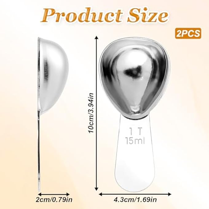 rayihni Coffee Scoop With Short Handle  1 Tablespoon 1 Tbsp  15Ml  116 Cup  15 Cc  12 Oz 2 Pack Stainless Steel Tablespoon Measure Spoon For Coffee Milk Brewing Baking Measure Bean In Canister - Image 3