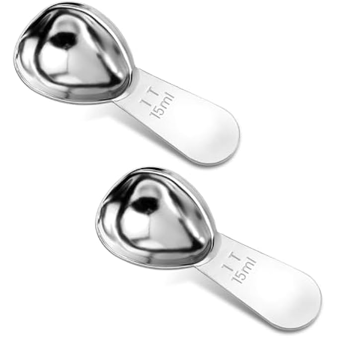 rayihni Coffee Scoop With Short Handle  1 Tablespoon 1 Tbsp  15Ml  116 Cup  15 Cc  12 Oz 2 Pack Stainless Steel Tablespoon Measure Spoon For Coffee Milk Brewing Baking Measure Bean In Canister - Image 1