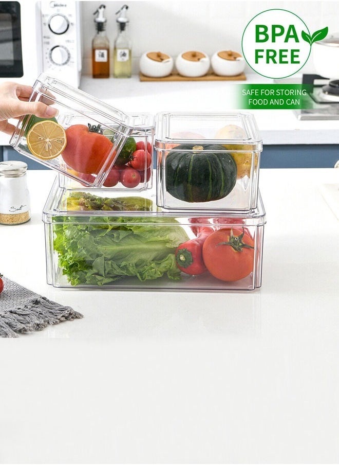 4 Piece Refrigerator Plastic Food Storage Container （BPA Free)