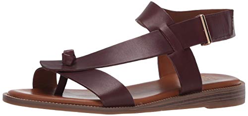Franco Sarto صنادل فرانكو سارتو النسائية المسطحة بحزام كاحل، بني داكن، 8.5 - Image 1
