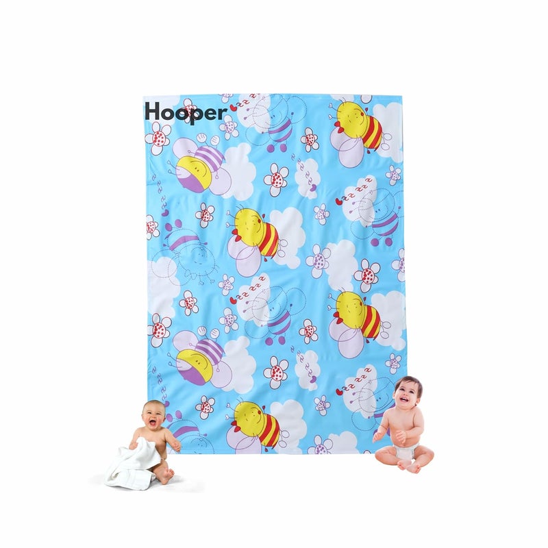 Hooper Water Proof Bed Protector for Baby Urine - Plastic Sheet for Bed Wetting -Thin, Soft, Easy to Fold & Carry, Large Size, 1 Piece, Assorted Trendy Prints, Design 1 - Image 1