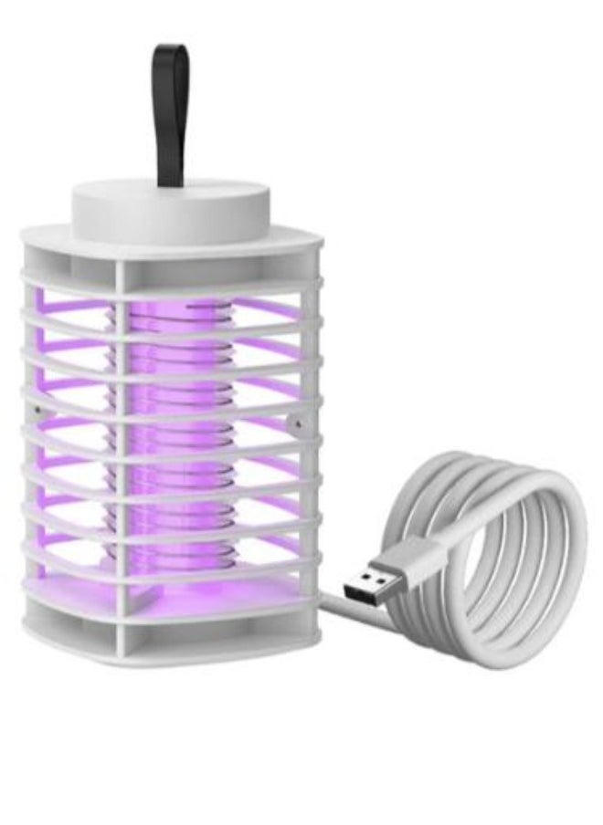 إلترازون LED Mosquito Killer Lamp with 80cm USB Power Cord, 1800V 3W Insect Killer Lamp, Electric Hanging Trap Zapper for Home Restaurant, Hotel, Office Pest Control (White) - Image 1