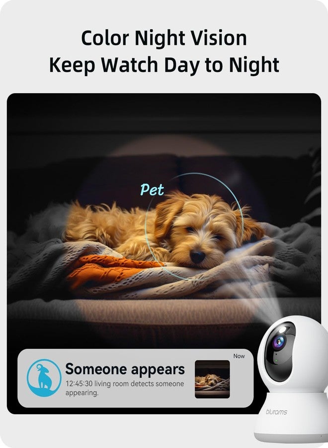 Blurams 2k Home Security Camera With Audio, 360 Degree View & Phone App - Indoor Camera 2-Way Audio, Motion Tracking, IR Night Vision & Privacy Mode Perfect Baby Monitor, Dog Camera works with Alexa - Image 4