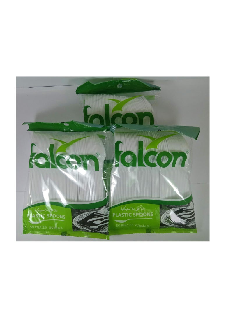 Falconpack Pack of 3 Falcon Plastic Spoon 50 Pieces in a Pack - Image 2