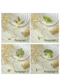 Generic 4 Pcs Leaf Bookmark with Tassel Pendant, Leaf Vein and Ginkgo Leaves Metal Bookmarks, Aesthetic Book Markers for Women, Book Lovers, Students, Teachers, School and Office Supplies  - Image 1