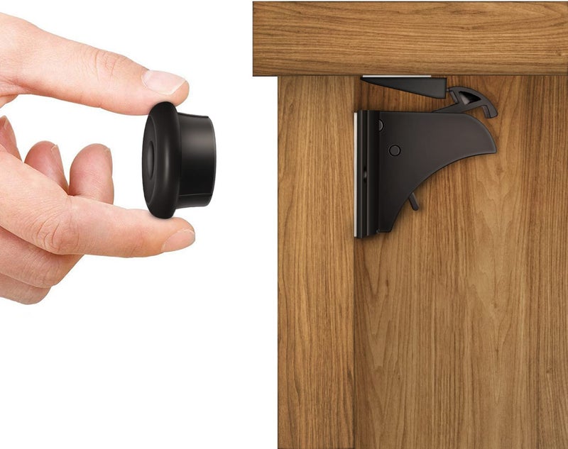 Dokon Child Safety Magnetic Cupboard Locks, 2 Keys & 10 Locks, Bonus Instruction Video, Easy Install in Seconds, Baby Safety Locks for Cabinets and Drawers, No Screws or Drilling - Image 1