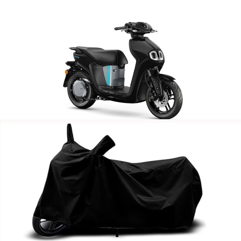 RABABLI غطاء جسم دراجة متوافق مع ياماها نيو STD مع جميع المتغيرات مقاوم للخدوش، حزام مشبك - مقاوم للمطر والأشعة فوق البنفسجية والغبار ومضاد للرياح ودرع لجميع الأحوال الجوية (لون أسود) - Image 1