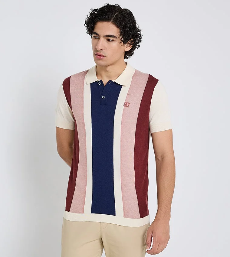 بين شيرمان Ben Sherman Men's Short Sleeve Striped Polo Tees