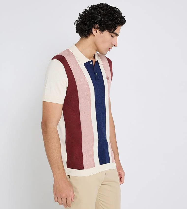 بين شيرمان Ben Sherman Men's Short Sleeve Striped Polo Tees