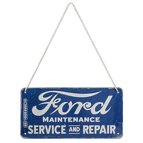Nostalgic Art Nostalgic-Art Retro hanging sign, 3.9" x 7.9", Ford – Service & Repair – Gift idea for Ford fans, Official License Product (OLP), made of metal, vintage design - Image 1