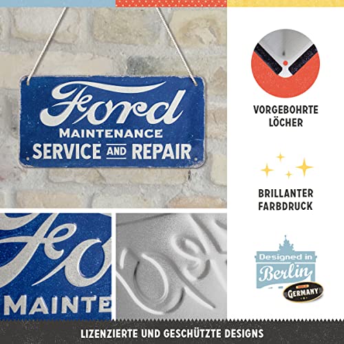 Nostalgic Art Nostalgic-Art Retro hanging sign, 3.9" x 7.9", Ford – Service & Repair – Gift idea for Ford fans, Official License Product (OLP), made of metal, vintage design - Image 2