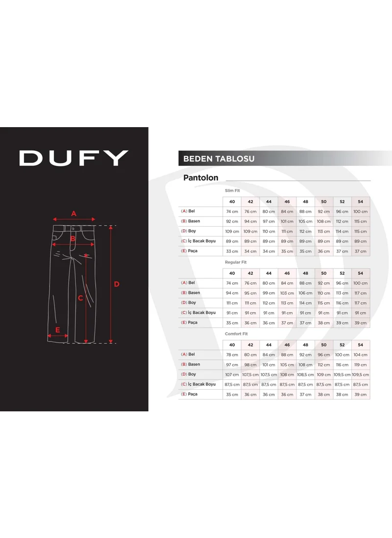 Dufy Anthracite Men's Slim Fit Trousers