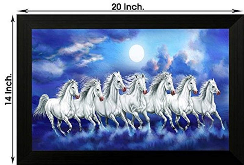 SAF لوحات SAF 7 خيل عداء فاستو مزخرفة بتقنية UV هدية منزلية لوحات مؤطرة 20 بوصة × 14 بوصة SANFH6783 - Image 3