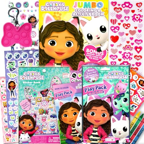 Bendon Gabbys Dollhouse Coloring Book Super Set for Girls Bundle with Activity Pack Kids Coloring Book Stickers and More - Image 1