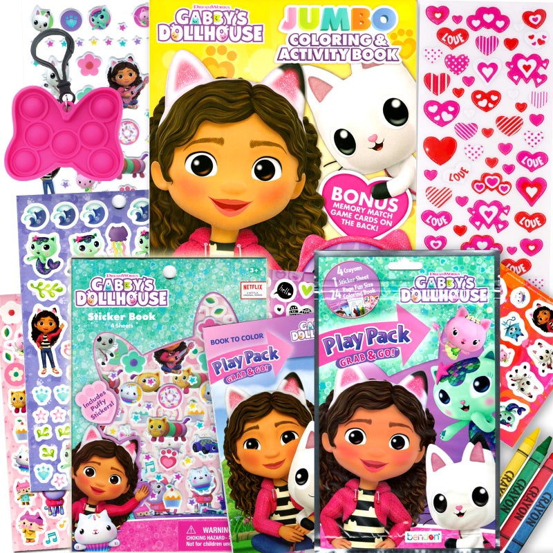 Bendon Gabbys Dollhouse Coloring Book Super Set for Girls Bundle with Activity Pack Kids Coloring Book Stickers and More - Image 3