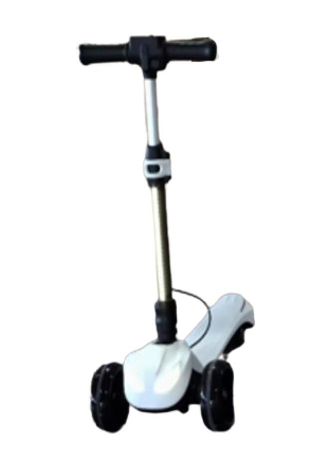 Kids Electric Scooter With Light - White 