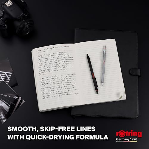 rOtring 600 Gel Pen Black Metal Body Pen Black Ink 055mm NonSlip Knurled Grip Hexagonal Barrel Refillable 1 Count Smooth Writing Stationary Desk Essentials - Image 3