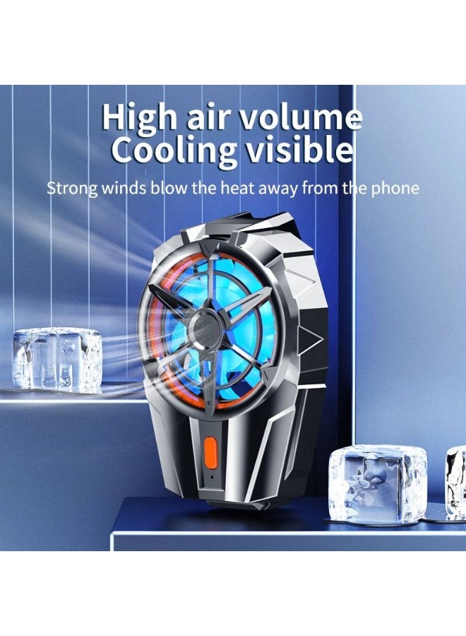 Dark Horse Cell Phone Cooler USB Rechargeable, Mobile Phone Radiator for Playing Games Watching Videos with LED Light, Cooler Controller Compatible for Universal Smartphone - Image 3