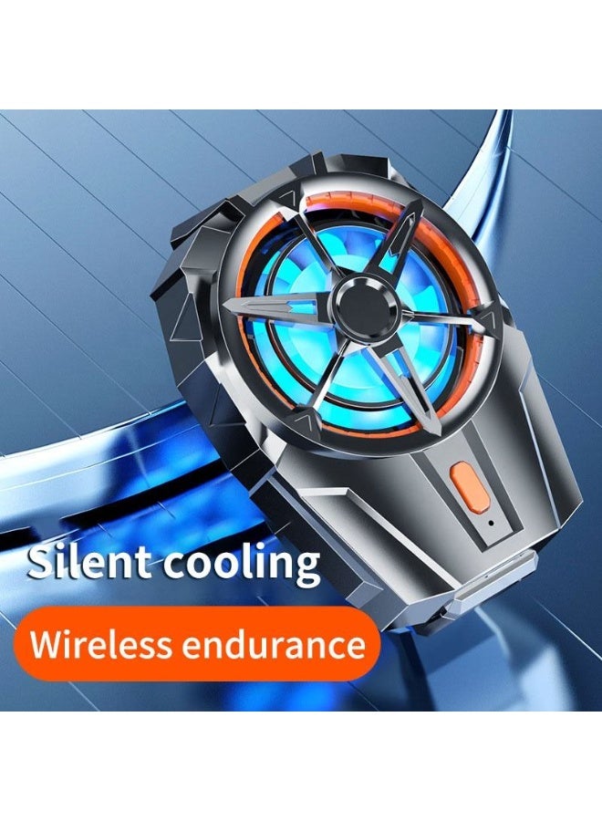 Dark Horse Cell Phone Cooler USB Rechargeable, Mobile Phone Radiator for Playing Games Watching Videos with LED Light, Cooler Controller Compatible for Universal Smartphone - Image 2